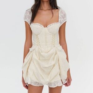 NWT For Love & Lemons White Cream Mini Dress